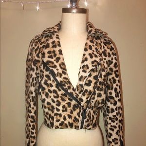 Leopard Print Moto Jacket